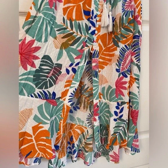 Nicole Miller Women’s Large Boho Maxi Tropical Skirt with Slit Leg Rayon - Picture 7 of 13